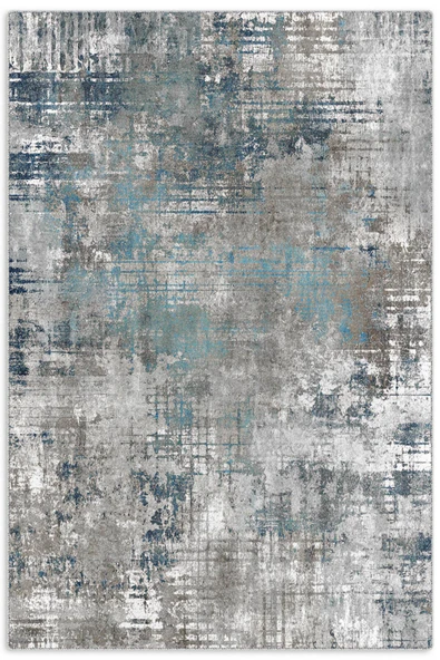 Pastel Home Tasarım Çift Taraflı Yıkanabilir Şönil Halı Kilim Yolluk Gri Turkuaz Mavi Lacivert Abstract ürün görseli 1