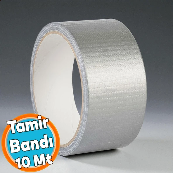 Güçlü Tamir Bandı 48 mm x 10 mt Duct Tape Çok Amaçlı Tamirat Bandı Gri Renkli Su Geçirmez ürün görseli 1