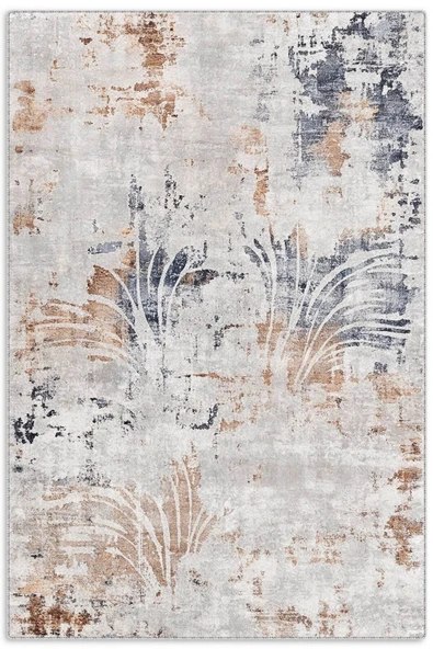 Pastel Home Tasarım Çift Taraflı Yıkanabilir Eskitme Şönil Halı Kilim Yolluk Yıkanabilir Vizon Lacivert ürün görseli 1