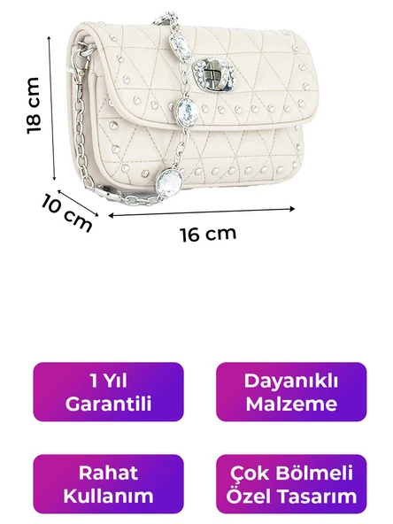 Kriste Bell Kadın Çanta Bej 26409 - Resim 2