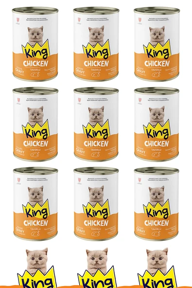 KİNG MASKOT TAVUKLU YAVRU KEDİ KONSERVE 400 GR (12 ADET) ürün görseli 1