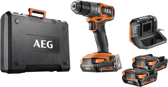 Aeg BSB 18SBL2-202C 2x2.0Ah Çift Akülü Darbeli Matkap - 4935480058 ürün görseli 1