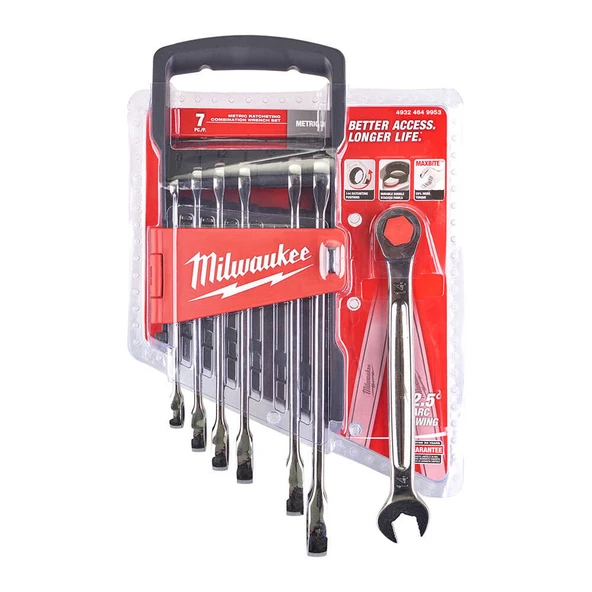Milwaukee Kombine Anahtar Seti Cırcırlı 7 Parça - 4932464993 ürün görseli 1