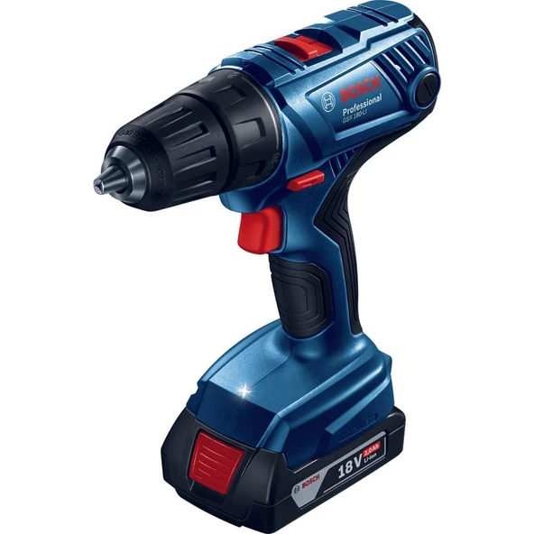 BOSCH GSR 180-LI 18V 2 Ah ÇİFT AKÜLÜ DELME VİDALAMA ürün görseli 1