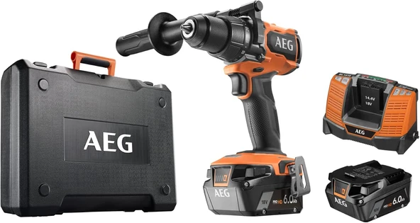 Aeg BSB 18BL2-602K 18V 2x6.0Ah Çift Akülü Kömürsüz Darbeli Matkap – 4935481043 ürün görseli 1
