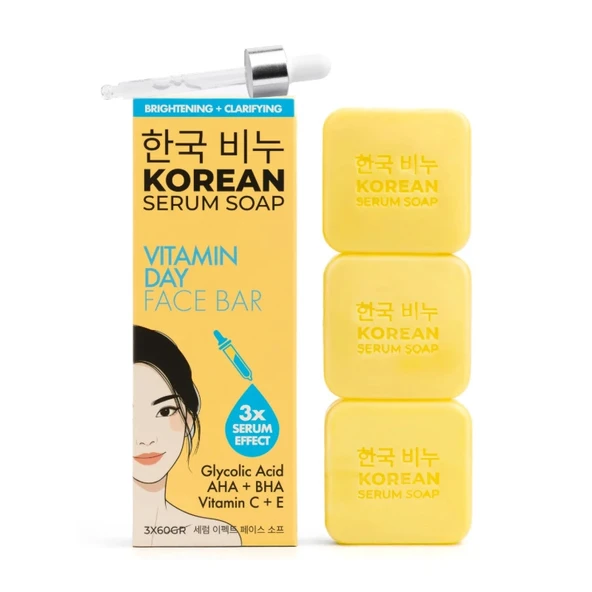 GREEN LABEL KOREAN VITAMIN DAY FACE BAR-VİTAMİN GÜNLÜK AYDINLATICI YÜZ SABUNU 3*60GR ürün görseli 1