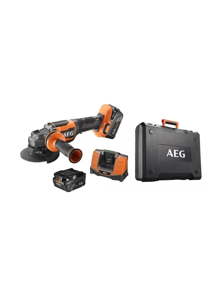 Aeg BEWS 18-125BLPX2-502C 2x5.0Ah Çift Akülü Kömürsüz Taşlama - 4935480858 ürün görseli 1