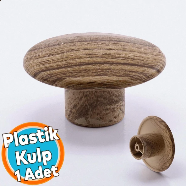 Tek Vidalı Dış Bükey Plastik Düğme Kulp Kubik Doğal Meşe Mobilya Dolap Çekmece Kulpu Kulbu ürün görseli 1