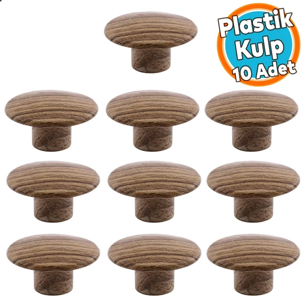 Tek Vidalı Dış Bükey Plastik Düğme Kulp Kubik Doğal Meşe Mobilya Dolap Çekmece Kulpu Kulbu ürün görseli 1