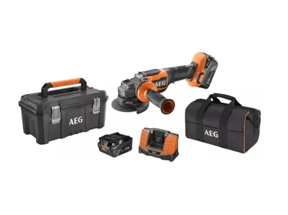 Aeg Bews 18-115BLPX2-502T 2x5.0Ah Çift Akülü Kömürsüz Avuç Taşlama- 4935492109 ürün görseli 1