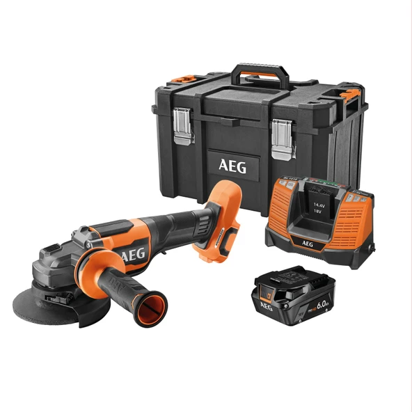 AEG BEWS18-125BLPX2-602MB 2x6.0Ah Çift Akülü Kömürsüz Taşlama Makinesi - 4935500067 ürün görseli 1