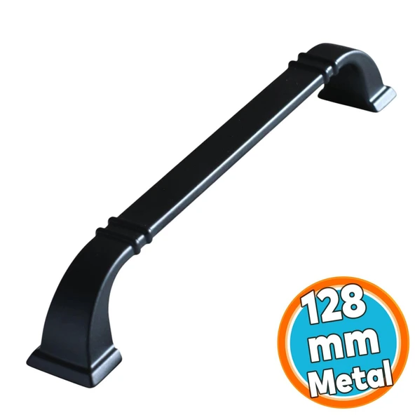 Mobilya Mutfak Dolabı Çekmece Dolap Kulpları Kapak Kulpu Kulbu Siyah 128 Mm-12.8 Cm Metal Kulp ürün görseli 1