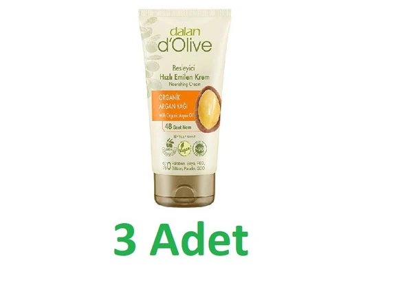Dalan d'Olive Besleyeci Hızlı Emilen Krem Argan Yağı 60 ml 3 Adet ürün görseli 1
