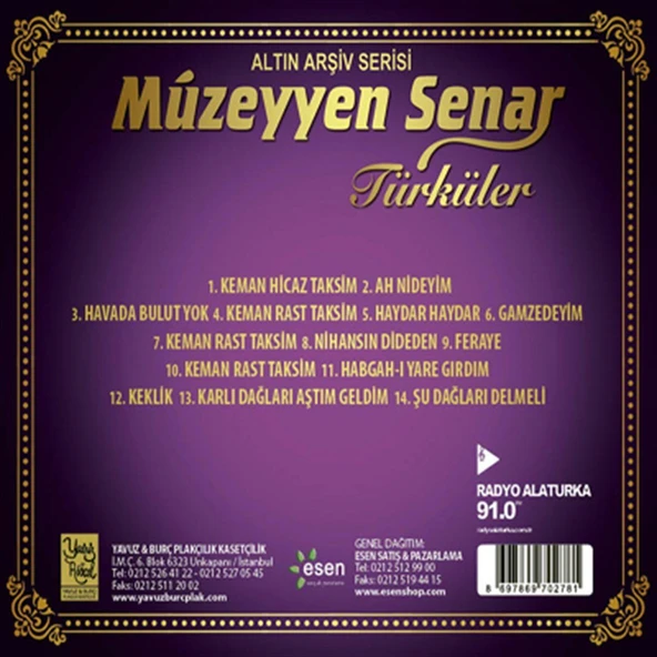 Müzeyyen Senar Türküler - CD - Resim 2