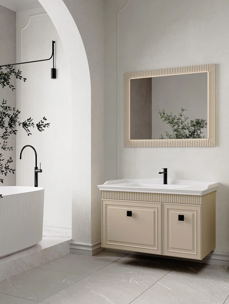 Denko Hana 100 cm (Sahra) Banyo Dolabı Takımı ürün görseli 1