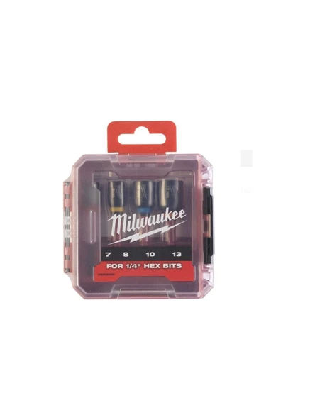Milwaukee Shockwave Hex Lokma Seti 7-8-10-13MM- 4932492445 ürün görseli 1