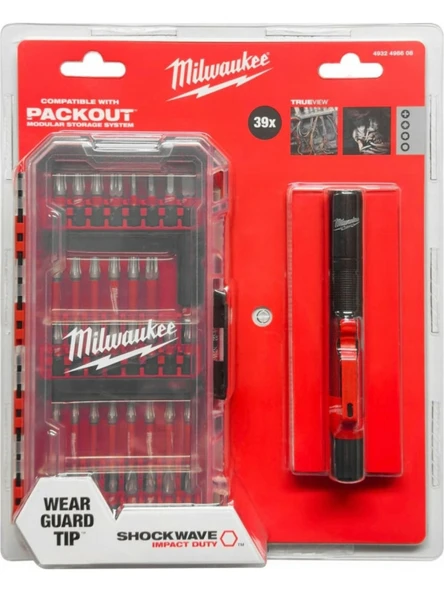 Milwaukee Bits Uç Set 39 Parça + LED Fener- 4932498608 ürün görseli 1