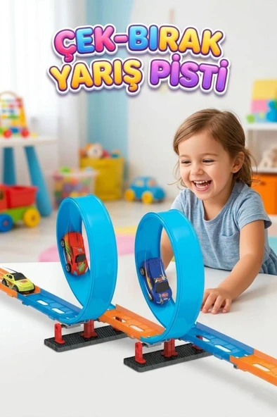 34 Parça Çek-Bırak Arabalı 234cm Yarış Pisti 360 Derece Kolay Montaj Taşınabilir Oyuncak Yarış Seti ürün görseli 1