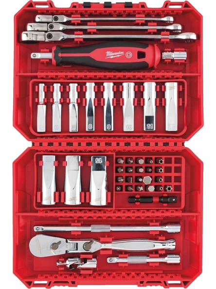 Milwaukee 1/4'' Cırcır Tornavida Kollu Lokma Set 42 Parça- 4932498382 ürün görseli 1