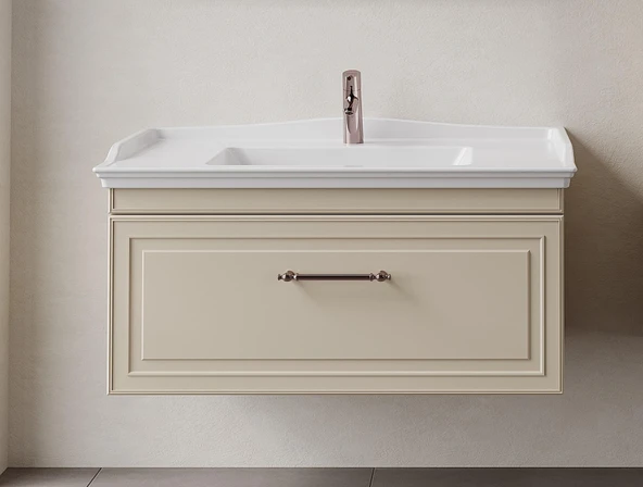 Denko Era 100 cm (Bej) Banyo Dolabı (Alt Modül Lavabo) ürün görseli 1