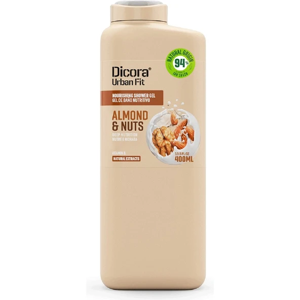 Urban Fit Duş Jeli B Vitamini Badem ve Fındık 400 ml ürün görseli 1