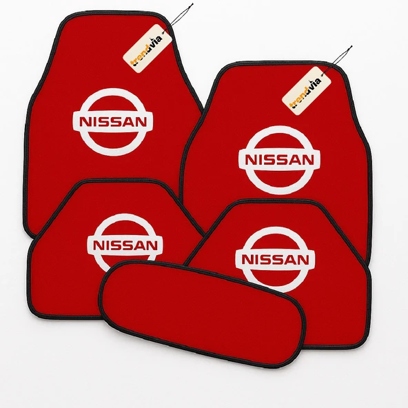 Kırmızı Renk Nissan Halı Paspas Seti 5 Parça  Araca Özel Uyumlu, Kaymaz, Kolay Temizlik, Şık Tasarım ürün görseli 1