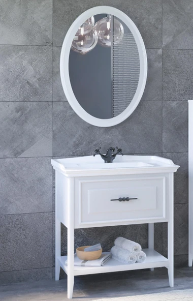 Denko Öykü 80 cm (Beyaz) Banyo Dolabı Takımı ürün görseli 1