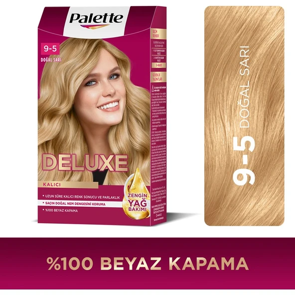 Palette Deluxe Kalıcı Renkler 9-5 Doğal Sarı Saç Boyası ürün görseli 1