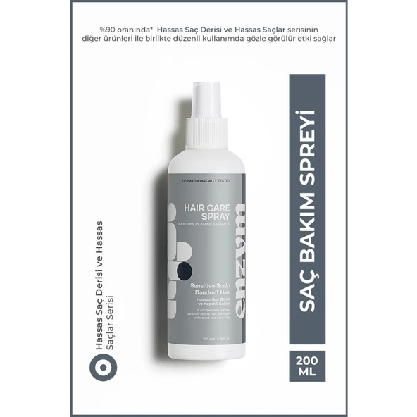 Enzym Cosmetics Hassas Saç Derisi ve Kepekli Saçlara Özel Saç Bakım Sprey 200 ml ürün görseli 1