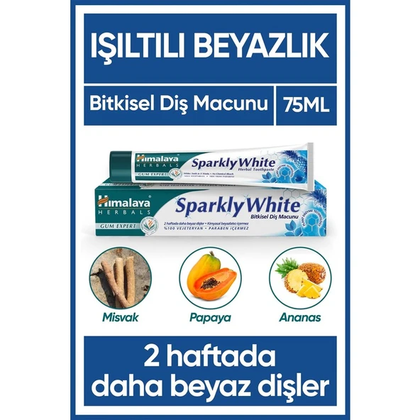 Himalaya Bitkisel Diş Macunu 75 ml – Misvak ve Enzim Teknolojisi ile Doğal Beyazlık, Ferah Nane Aromalı ürün görseli 1