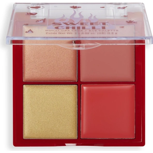 Revolution Sweet Chilli Cream Blush & Highlight Quad - Krem Allık Ve Aydınlatıcı 4'Lü ürün görseli 1