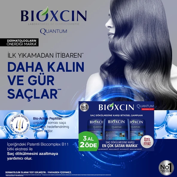 Bioxcin Quantum Kuru ve Normal Saçlar İçin Şampuan (3 al 2 öde) - Resim 8