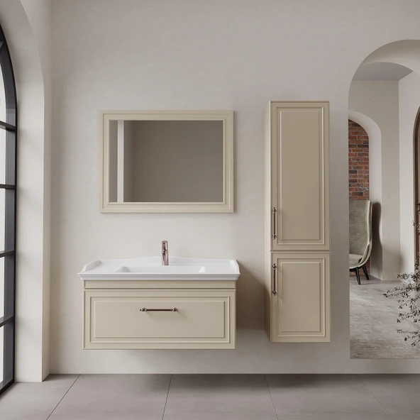 Denko Era 40 cm (Bej) Banyo Boy Dolabı - Resim 2