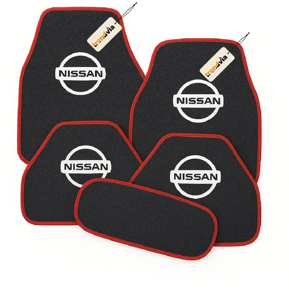 Antrasit Kırmızı  Renk Nissan Halı Paspas Seti 5 Parça  Araca Özel Uyumlu, Kaymaz, Kolay Temizlik, Şık Tasarım ürün görseli 1