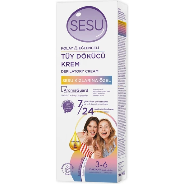 Sesu Tüy Dökücü Krem 100 ml 7 Gün Süren Pürüzsüzlük ve 24 Saat Nemlendirme Özelliği ürün görseli 1