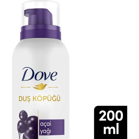 Dove Açai Yağlı Ferahlatıcı Duş Köpüğü 200 ml - Yoğun Pürüzsüzlük ve Yumuşak Cilt ürün görseli 1