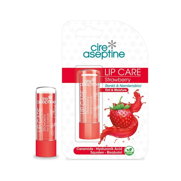 Cire Aseptine Lip Care Strawberry Renkli Dudak Bakım Kremi 4,5 gr ürün görseli 1
