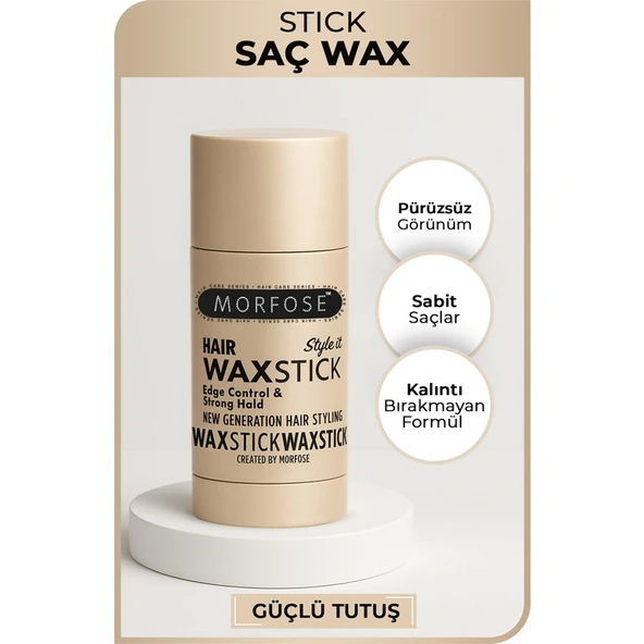Morfose Stick Saç Wax 55 gr – Balmumu İçerikli, Güçlü Tutuş Sağlayan ve Kalıntı Bırakmayan, Tüm Saç Tiplerine Uygun ürün görseli 1