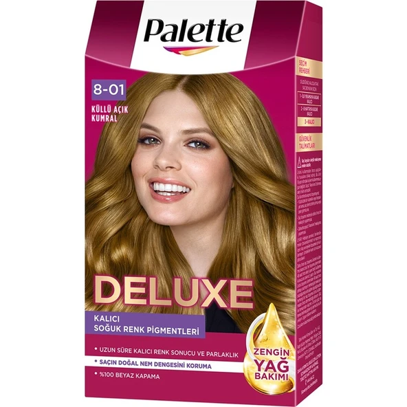Palette Deluxe Yoğun Renkler Saç Boyası Küllü Açık Kumral 8-01 ürün görseli 1