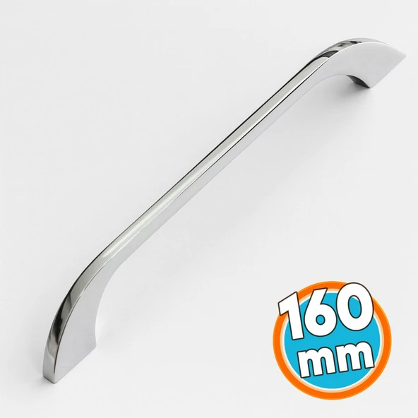 Mobilya Mutfak Dolabı Çekmece Dolap Kulpları Kapak Kulpu Kulbu Krom Renk 160 mm Metal Kulp ürün görseli 1