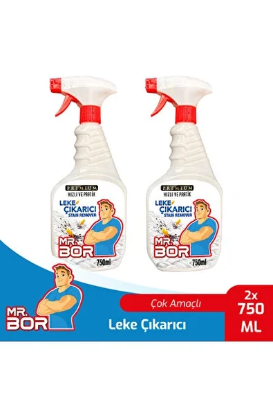 MR.BOR Premium Leke Çözücü Leke Çıkarıcı Yağ Sökücü Mutfak Temizleyici Çok Amaçlı Formül 750 Ml. X 2 Adet ürün görseli 1