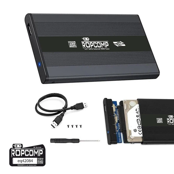 Ropcomp 2.5" USB 2.0 Sata Harici Harddisk Kutusu Metal ürün görseli 1