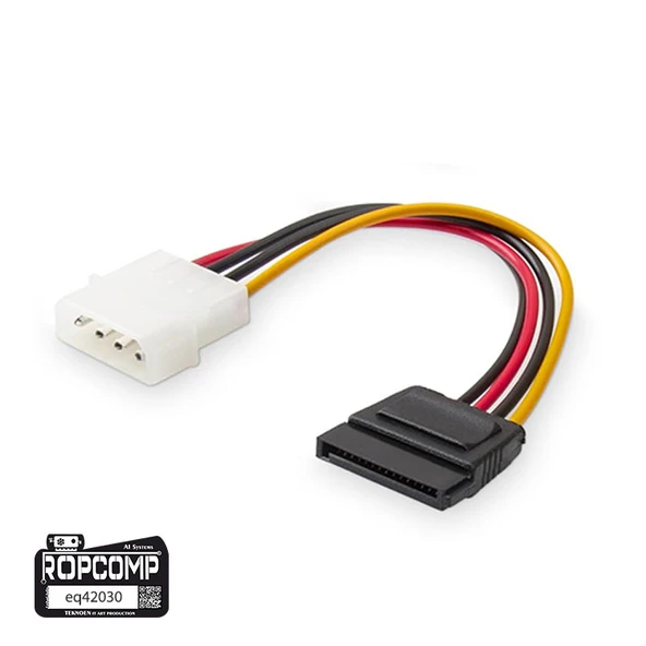 Ropcomp 4-Pin Molex Erkek - 15-Pin SATA Güç Dönüştürücü Kablo (20 cm) ürün görseli 1