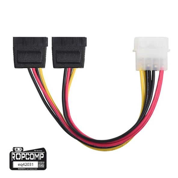 Ropcomp 4-Pin Molex Erkek - 15-Pin SATA Güç Dönüştürücü ve Çoklayıcı Kablo ürün görseli 1