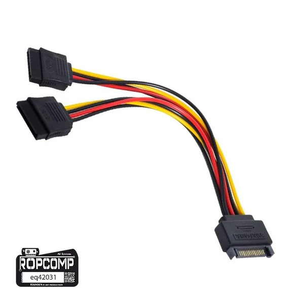 Ropcomp 15-Pin SATA 2x Dişi - Erkek (Y) Çoklayıcı Kablo ürün görseli 1
