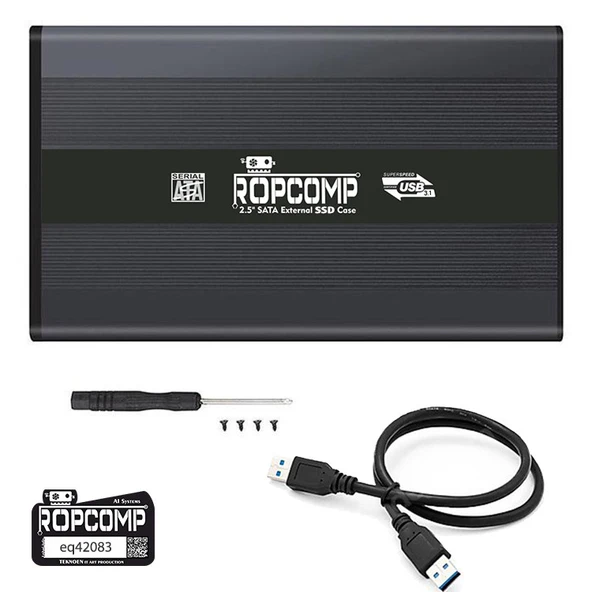 Ropcomp 2.5" USB 3.1 Gen1 Sata Harici SSD Kutusu Alüminyum ürün görseli 1