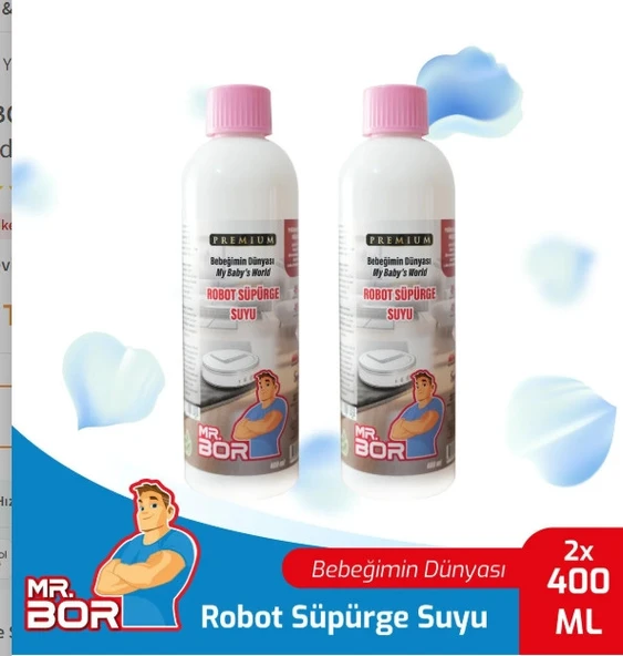 MR.BOR Akıllı Robot Süpürge Suyu 400 Ml.bebeğimin Dünyası X 3 Adet ürün görseli 1