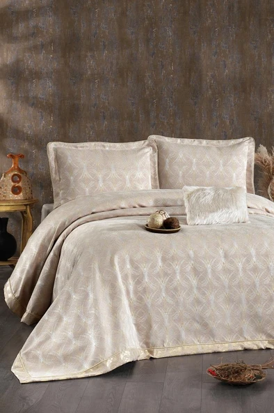 Podyum Şönil Çift Kişilik Yatak Örtüsü 260x260 cm Gold ürün görseli 1