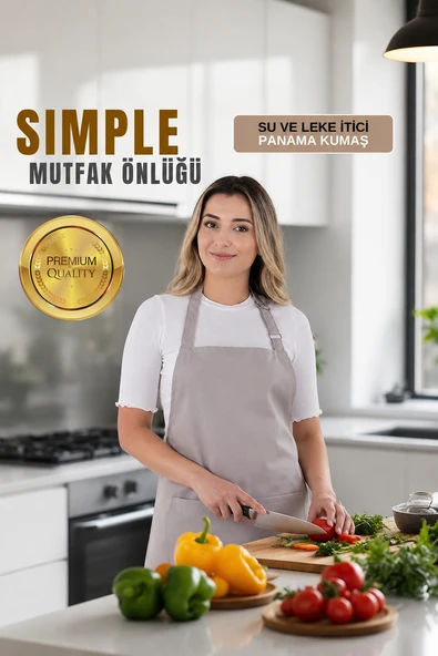 Simple ayar askılı mutfak önlüğü - Resim 8