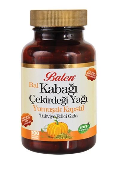 BALEN Bal Kabağı Çekirdeği Yağı 100 Kapsül X 1380 Mg Kabak Çekirdeği Yağı Kapsülü ürün görseli 1